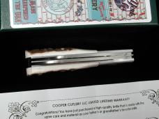 New York Knife Co Genuine Stag Barlow Knife by Cooper Cutlery 2506 S USA Made Integral Bolsters