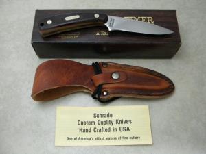 Schrade USA 154OT Old Timer Drop Point Sharp Finger Fixed Blade Knife w/Leather Sheath NIB
