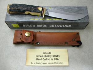 Schrade USA 498S 49ers Fixed Blade Knife w/Leather Sheath NIB