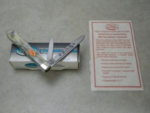Case XX SS USA 3 Dot Smooth Black Bone BL2019 SS 1987 Case Collector's Club English Jack Knife NIB