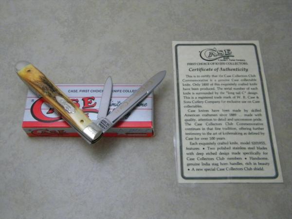 Case XX USA 1990 Stag 52019 SS Case Collector's Club English Jack Knife NIB Case XX USA 1990 Stag 52019 SS Case Collector's Club English Jack Knife NIB