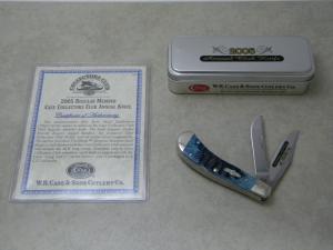 Case XX USA 2005 Mediterranean Blue Bone TB62110 SS ACK Case Collector's Club Saddlehorn Knife NIB