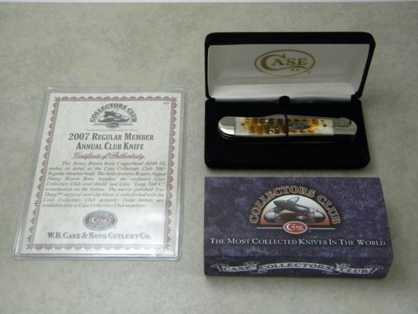 Case XX USA 2007 Honey Brown Bone 6249 SS Case Collector's Club Copperhead Knife NIB Case XX USA 2007 Honey Brown Bone 6249 SS Case Collector's Club Copperhead Knife NIB