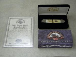Case XX USA 2008 Burnt Oatmeal Bone 62131 SS Case Collector's Club Canoe Knife NIB