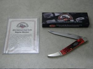 Case XX USA 2012 Crimson Bone 610098 SS Case Collector's Club Texas Toothpick Knife NIB