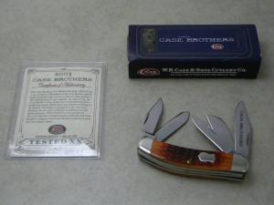 Case Bros. Cutlery Co. USA 2003 Russell Jig Chestnut Bone TB6539 SS Sowbelly Knife NIB