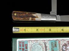 New York Knife Co A+ Genuine Stag Barlow Knife by Cooper Cutlery 2506 S USA Made Integral Bolsters 