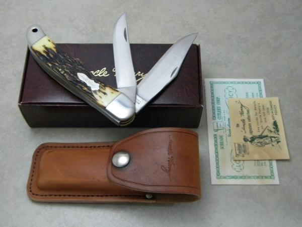 Schrade + USA 227UH Uncle Henry Staglon Folding Bowie/Hunter Knife & Pouch - NIB Schrade + USA 227UH Uncle Henry Staglon Folding Bowie/Hunter Knife & Pouch - NIB