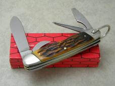 Camillus New York USA Sword Brand Imitation Stag #97 Camp Scout Utility Knife in Box