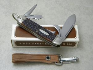 Western USA S-901 E Delrin Camp Scout Utility Knife & Leather Strap c.1981 - NIB (Brown Label)