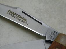 Sears Craftsman USA 95204 Wood Stainless Steel Stockman Knife in Box