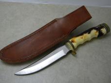 Uncle Henry Schrade + USA 153UH Staglon Super-Sharp Golden Spike Fixed Blade Sheath Knife