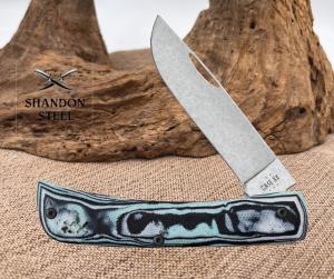 NIB Case XX USA Crossroads Seafoam Green Burl G10 Smooth XR Sod Buster JR 66384