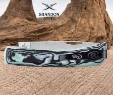 NIB Case XX USA Crossroads Seafoam Green Burl G10 Smooth XR Sod Buster JR 66384