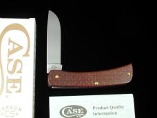 Case xx Smooth Dark Red Burlap Micarta Sod Buster Jr Knife 12273 USA Made NIB 10137CS Carbon Steel