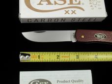 Case xx Smooth Dark Red Burlap Micarta Sod Buster Jr Knife 12273 USA Made NIB 10137CS Carbon Steel