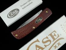 Case xx Smooth Dark Red Burlap Micarta Sod Buster Jr Knife 12273 USA Made NIB 10137CS Carbon Steel