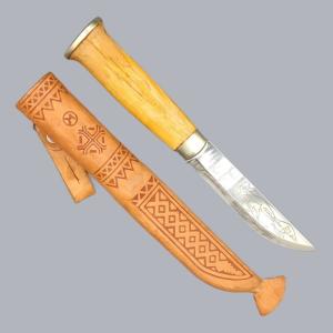 Vintage 1990s Finnish Lapinleuku Puukko Knife by Marttiini Finland Sami #8625