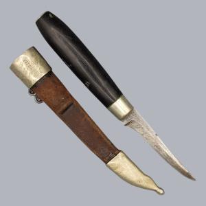 Antique 1890s Finnish 'Eebenpää' Puukko Knife by Fiskars with Ebony Handle #8608