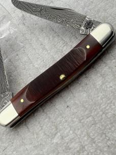 Case XX USA 4 Dot 2016 2 Blade Muskrat Pattern With Damascus Blades (84)