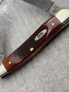Case XX USA 4 Dot 2016 2 Blade Muskrat Pattern With Damascus Blades (84)