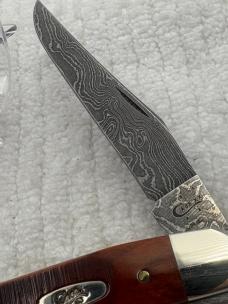 Case XX USA 4 Dot 2016 2 Blade Muskrat Pattern With Damascus Blades (84)