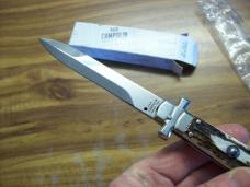 A. G. A. Campolin Maniago, Italy Maltese Cross Bayonet 9 Incher Lockback W/Genuine Stag/Antler NIB