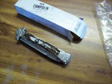 A. G. A. Campolin Maniago, Italy Maltese Cross Bayonet 9 Incher Lockback W/Genuine Stag/Antler NIB