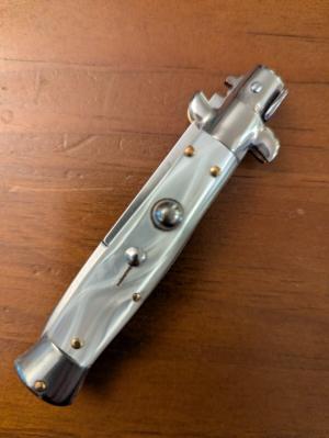 18CM-7 INCH PICKLOCK MADE IN MANIAGO ITALY BAYONET STILETTO IN PEARLEX