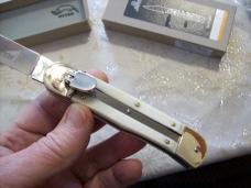 Hubertus Knife Solingen, Germany Large Size 11 White Bone Spear-Point UNUSED NIB