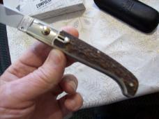 A.G.A. Campolin Pattada Scarce Italian Automatic Genuine Stag/Antler UNUSED W/Pouch & Box