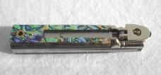 NEW A.G.A. CAMPOLIN 6" BEAUTIFUL ABALONE SCALES AUTOMATIC LEVER LOCK MANIAGO ITALY