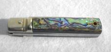NEW A.G.A. CAMPOLIN 6" BEAUTIFUL ABALONE SCALES AUTOMATIC LEVER LOCK MANIAGO ITALY