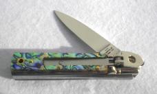 NEW A.G.A. CAMPOLIN 6" BEAUTIFUL ABALONE SCALES AUTOMATIC LEVER LOCK MANIAGO ITALY