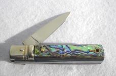 NEW A.G.A. CAMPOLIN 6" BEAUTIFUL ABALONE SCALES AUTOMATIC LEVER LOCK MANIAGO ITALY