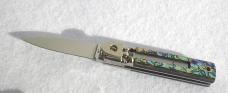 NEW A.G.A. CAMPOLIN 6" BEAUTIFUL ABALONE SCALES AUTOMATIC LEVER LOCK MANIAGO ITALY