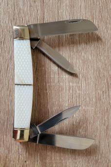  Marble's White River Pearl Large 4-blade Congress Knife with Pouch Model #125