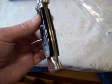 A. G. A. Campolin Maniago, Italy Maltese Cross Bayonet 9 Incher Lockback W/Brazilian Horn UNUSED!