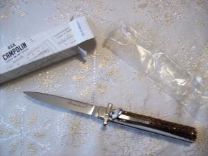A.G.A. Campolin Italian 9" Dominus Genuine Gnarly Stag/Antler Swedgey Blade UNUSED W/Orig. Box