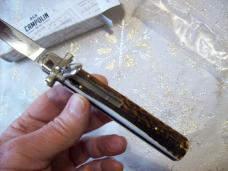 A.G.A. Campolin Italian 9" Dominus Genuine Gnarly Stag/Antler Swedgey Blade UNUSED W/Orig. Box