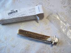 A.G.A. Campolin Italian 9" Dominus Genuine Gnarly Stag/Antler Swedgey Blade UNUSED W/Orig. Box