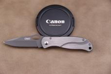 Columbia River CRKT 6480 Pazoda Folding Knife 2.625" Gray Plain Blade, Stainless Steel Handles, Fram