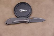 Columbia River CRKT 6480 Pazoda Folding Knife 2.625" Gray Plain Blade, Stainless Steel Handles, Fram