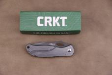 Columbia River CRKT 6480 Pazoda Folding Knife 2.625" Gray Plain Blade, Stainless Steel Handles, Fram