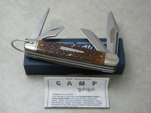 Remington Bullet USA 1994 Delrin R4243 Long Bolsters Camp Knife in Box Remington Bullet USA 1994 Delrin R4243 Long Bolsters Camp Knife in Box