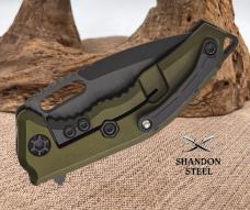 Heretic Knives Medusa Manual Flipper - Tanto Blade / CPM-Magnacut Steel / Green