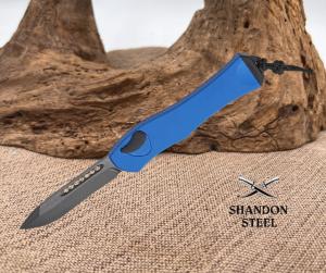 Heretic Knives Hydra V4 Tactical Single-Action OTF AUTO 3.625" CPM-MagnaCut Black DLC Recurve Blade,