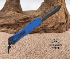 Heretic Knives Hydra V4 Tactical Single-Action OTF AUTO 3.625" CPM-MagnaCut Black DLC Recurve Blade,