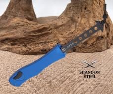 Heretic Knives Hydra V4 Tactical Single-Action OTF AUTO 3.625" CPM-MagnaCut Black DLC Recurve Blade,