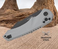 Heretic Knives Mini Pariah AUTO Folding Knife 3.375" CPM-MagnaCut Black Cerakote Harpoon Blade, Gray